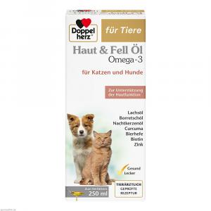 DOPPELHERZ für Tiere Haut&Fell Öl f.Hunde/Katzen