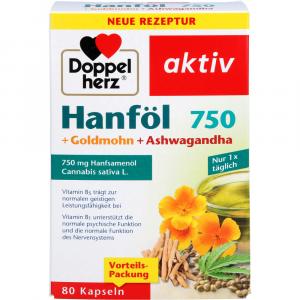 DOPPELHERZ Hanföl+Goldmohn+Ashwagandha Kapseln