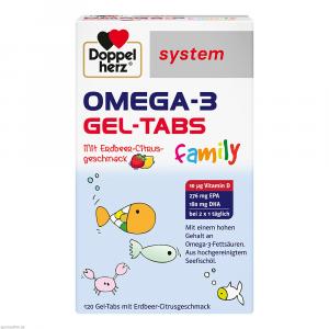 DOPPELHERZ Omega-3 Gel-Tabs family Erdb.Cit.system