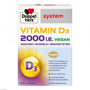 DOPPELHERZ Vitamin D3 2000 I.E. vegan system Tabl.