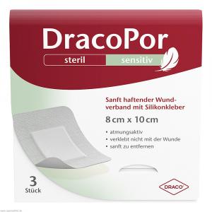 DRACOPOR sensitiv 8x10 cm steril m.Silikonkleber