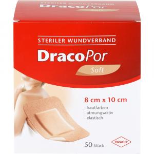 DRACOPOR Wundverband 8x10 cm steril hautfarben