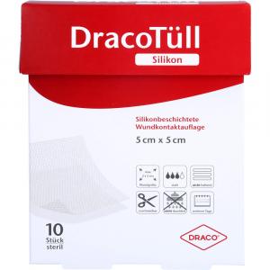 DRACOTÜLL Silik.5x5cm silikonbesch.Wundkont.Aufl.