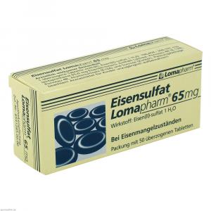 EISENSULFAT Lomapharm 65 mg überzogene Tab.