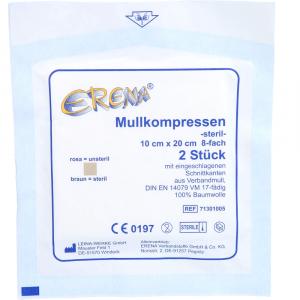 ERENA Mullkompr.10x20 cm steril 8fach