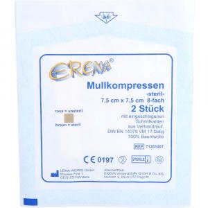 ERENA Mullkompr.7,5x7,5 cm steril 8fach