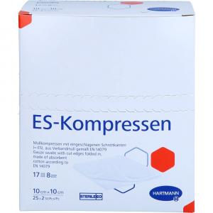 ES-KOMPRESSEN steril 10x10 cm 8fach