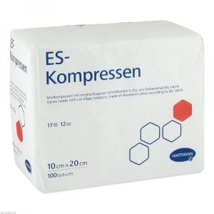 ES-KOMPRESSEN unsteril 10x20 cm 12fach