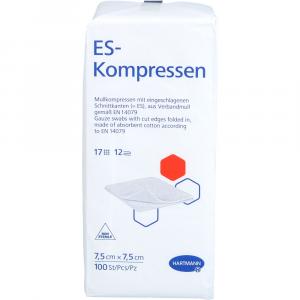 ES-KOMPRESSEN unsteril 7,5x7,5 cm 12fach