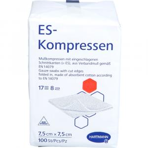 ES-KOMPRESSEN unsteril 7,5x7,5 cm 8fach