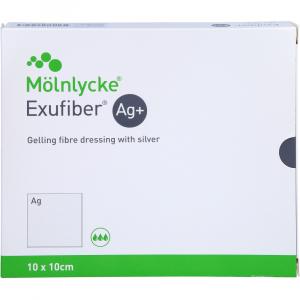 EXUFIBER Ag+ 10x10 cm gelbild.Faserverb.m.Silber