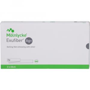 EXUFIBER Ag+ 2x45 cm gelbild.Faserverb.m.Silber