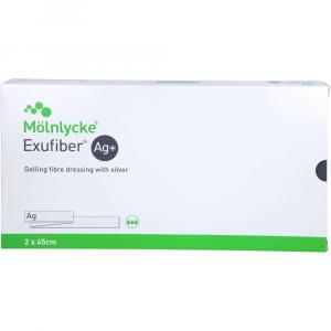 EXUFIBER Ag+ 2x45 cm gelbild.Faserverb.m.Silber