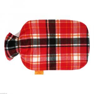 FASHY Wärmflasche Flauschbezug Schottendesign