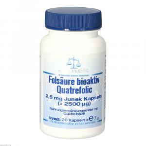 FOLSÄURE BIOAKTIV Quatrefolic 2,5 mg Junek Kapseln