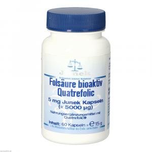 FOLSÄURE BIOAKTIV Quatrefolic 5 mg Junek Kapseln