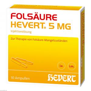 FOLSÄURE Hevert 5 mg Inj.-Lösung Ampullen