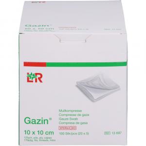 GAZIN Mullkomp.10x10 cm steril 12fach groß