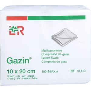 GAZIN Mullkomp.10x20 cm unsteril 12fach Op