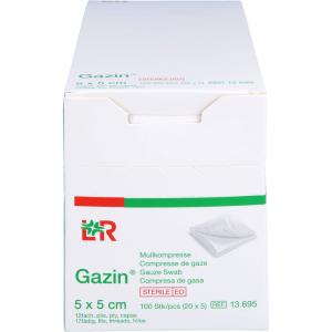 GAZIN Mullkomp.5x5 cm steril 12fach