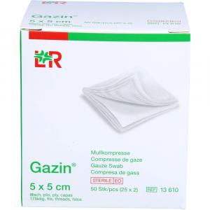 GAZIN Mullkomp.5x5 cm steril 8fach