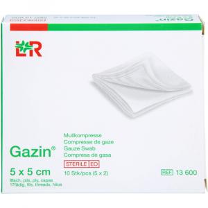 GAZIN Mullkomp.5x5 cm steril 8fach