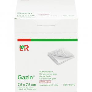 GAZIN Mullkomp.7,5x7,5 cm steril 8fach