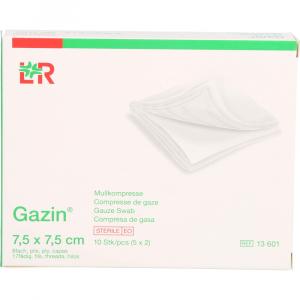 GAZIN Mullkomp.7,5x7,5 cm steril 8fach