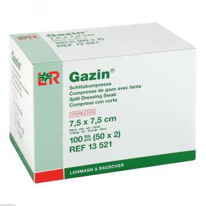 GAZIN Schlitzkompressen 7,5x7,5 cm steril 8fach