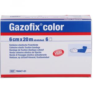 GAZOFIX color Fixierbinde kohäsiv 6 cmx20 m blau