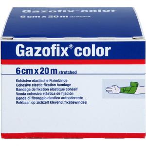 GAZOFIX color Fixierbinde kohäsiv 6 cmx20 m grün