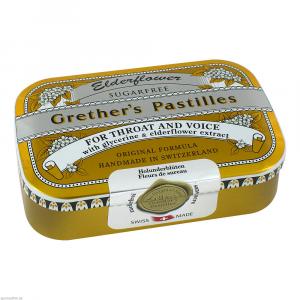 GRETHERS Elderflower zuckerfrei Pastillen