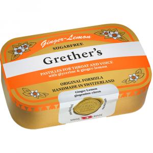 GRETHERS Ginger Lemon zuckerfrei Pastillen Dose
