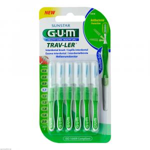 GUM TRAV-LER 1,1mm Tanne grün Interdental+6Kappen