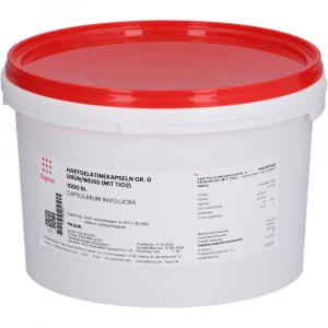 HARTGELATINEKAPSELN Gr.0 grün/weiß mit TiO2