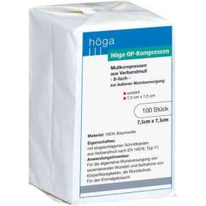 HÖGA-KOMPRESSEN OP 7,5x7,5 cm unsteril 8fach