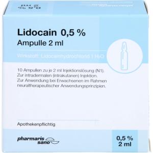 LIDOCAIN pharmarissano Ampulle 0,5% 2 ml Inj.-Lsg.