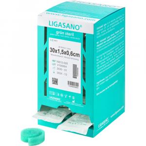 LIGASANO grün steril 0,6x1,5x30 cm Spenderbox