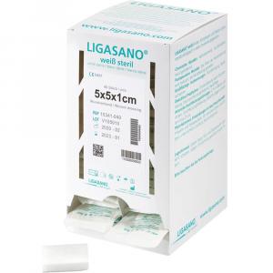 LIGASANO weiß Verband 1x5x5 cm steril Spenderbox