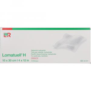 LOMATUELL H Salbentüll 10x30 cm steril