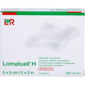 LOMATUELL H Salbentüll 5x5 cm steril