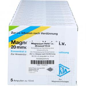 MAGNESIUM VERLA i.v. 20 mmol/10 ml K.z.H.e.Inf.Lsg