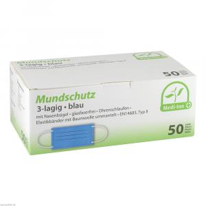 MEDI-INN Mundschutz m.Bändern blau