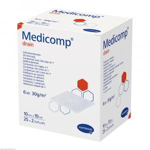 MEDICOMP drain Schlitzkomp.steril 10x10 cm 6fach