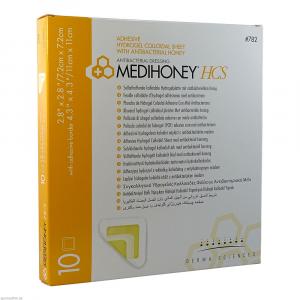 MEDIHONEY HCS Hydrogelverband 7,2x7,2 cm adhesiv