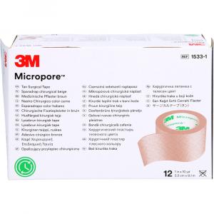 MICROPORE Vliespfl.2,5cmx9,1m haut 1533-1