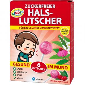 MIRADENT Halslutscher Kirsche zuckerfrei