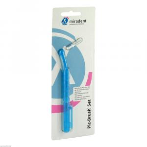 MIRADENT Interd.Pic-Brush Set 1Halt+1Bü.tran.blau