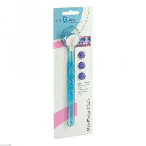 MIRADENT Plaquetest Mira2+Spiegel blau transparent