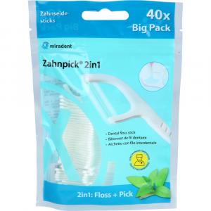 MIRADENT Zahnpick Zahnseide 2in1 Minze